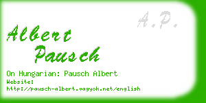 albert pausch business card